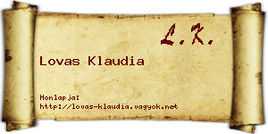 Lovas Klaudia névjegykártya