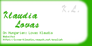klaudia lovas business card